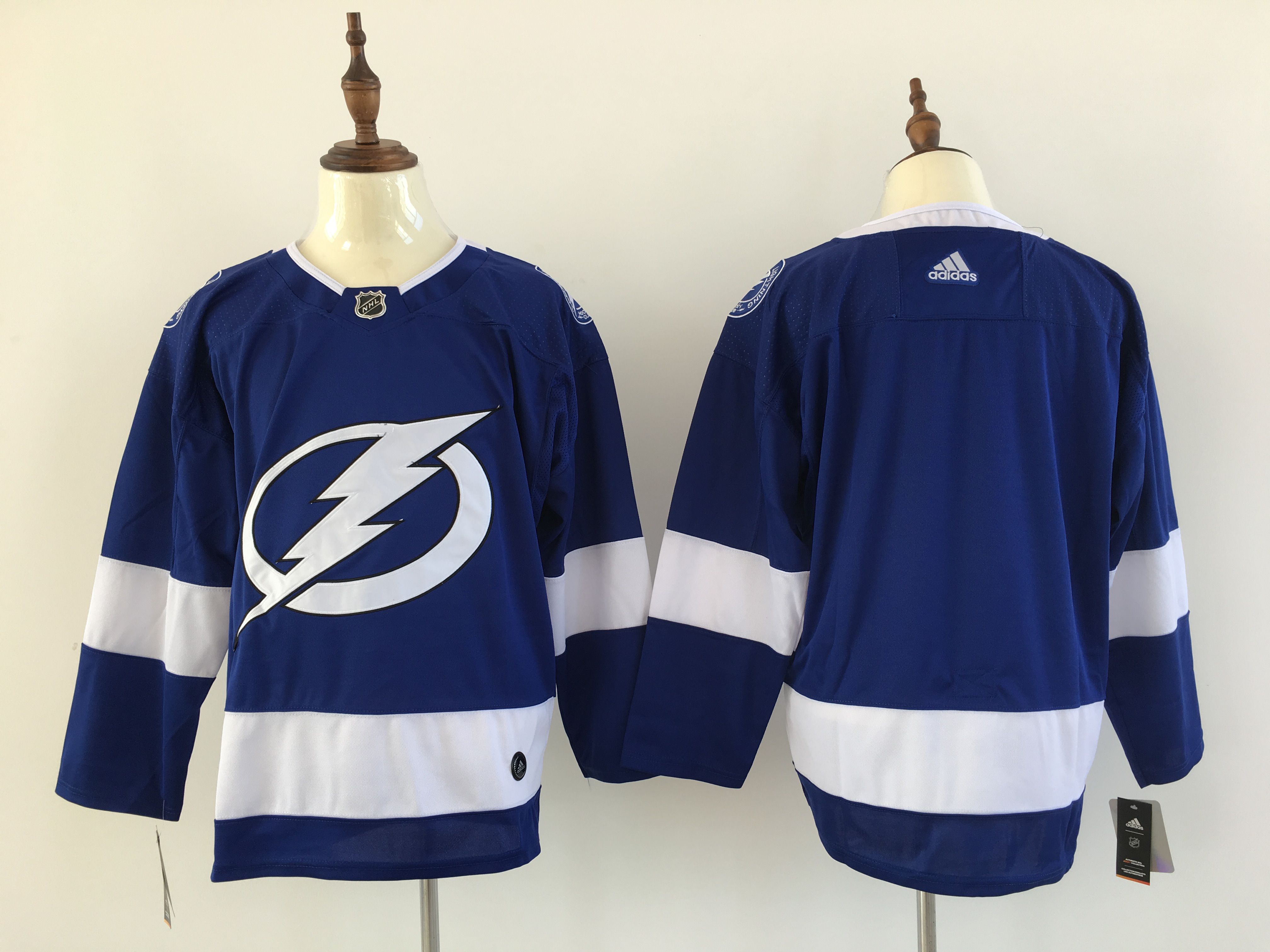 Men Tampa Bay Lightning Blank Blue Hockey Stitched Adidas NHL Jerseys->boston bruins->NHL Jersey